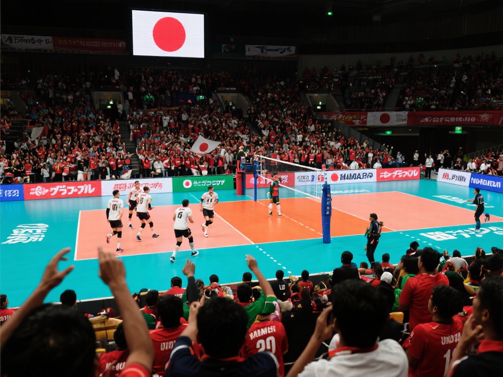 日本队主场迎战印度尼西亚队，赛场气氛燃至